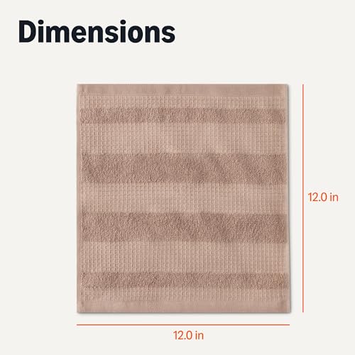 Amazon Basics Organic Cotton Waffle Dish Cloths - 6-Pack, 12x12 in, Ultra Absorbent & Lint-Free