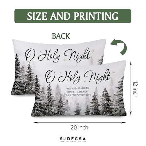 O Holy Night Winter Snowy Decorative Pillow Cover - 12x20