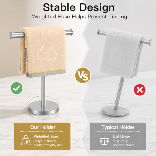 Freestanding Hand Towel Holder Stand, Brushed Nickel - X-silver-1 Pack