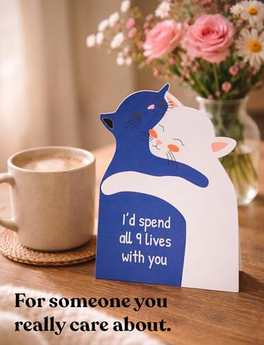 Cat Love Greeting Card for Him or Her - Anniversary, Valentine's Day & More