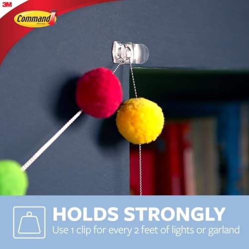 Command Clear Decorating Clips, 40 Clips & 48 Strips - 3 Pack