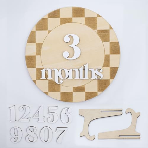 Wooden Baby Milestone Sign Set - Monthly Growth Tracker & Photo Prop