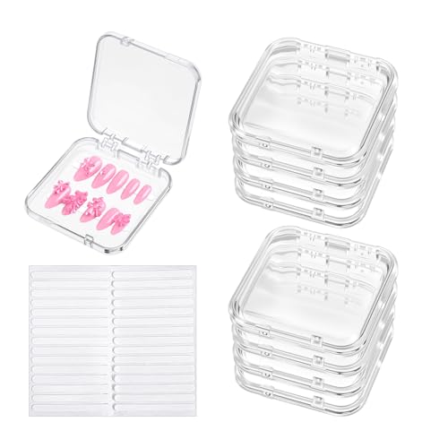 8-Piece Press On Nail Storage Boxes with Adhesive Tape