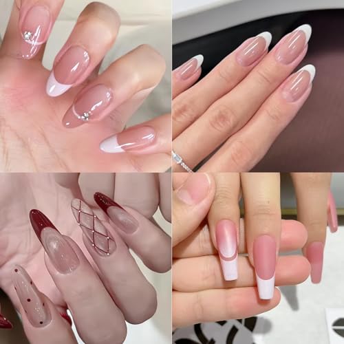 ESUOHYM 10 Sheets French Tip Nail Guide Stickers & Stencils for Manicure