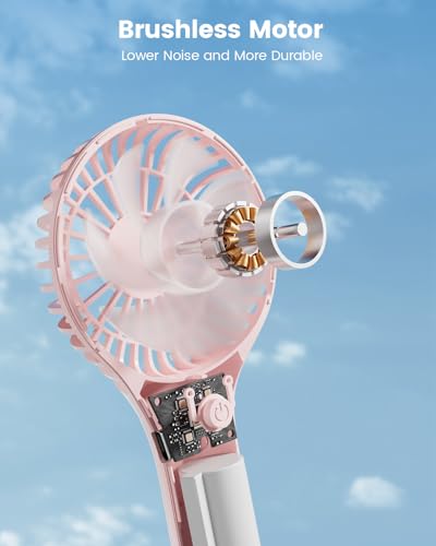 Edvision Portable Handheld Mini Fan - 3-Speed USB Rechargeable Fan, Pink
