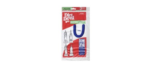 Dirt Devil Microfresh Vacuum Cleaner Bags for Ultra MVP, Magnum MVP and Swivel Glide Vacs, Pack of 3, White, Type U, Part # 3920750001, Dirt Devil Vacuum Bags Refill