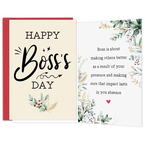 Leadership Quote Boss Day Card - Thank You Gift for Him/Her