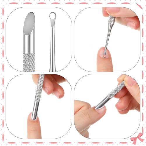 ZEYIYER Stainless Steel Dual-End Cuticle Pusher with Sandpaper
