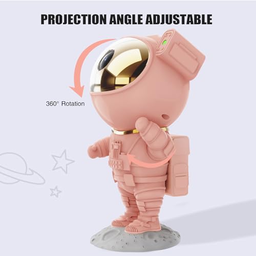 Pink Astronaut Galaxy Projector for Teen Girls Room - Star Night Light with Remote