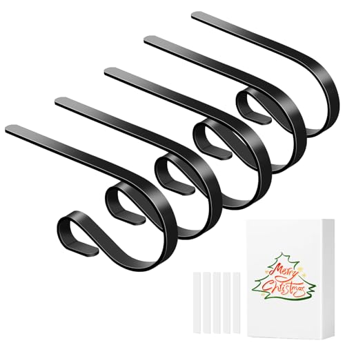 Christmas Stocking Holders with Scratch Protection - Black, 5 Pack