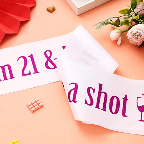 Rose Gold 21st Birthday Sash for Women - I'm 21 & Hot