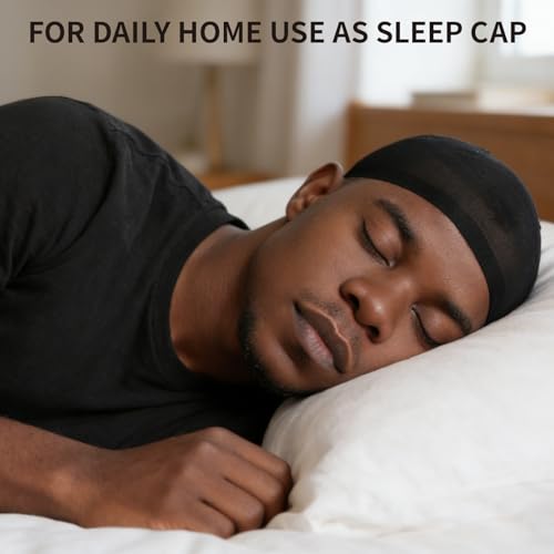 Fandamei Men's Wig Cap - 4 Pack Stretchy Nylon Stocking Hair Nets for Black Hair