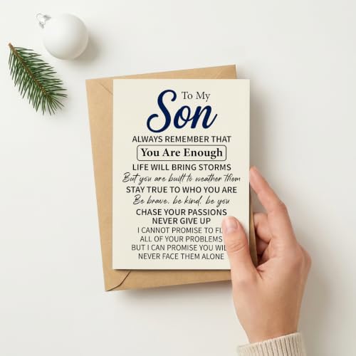 Inspirational Greeting Card for Son - You Are Enough Keepsake (Son-HK-KC121)