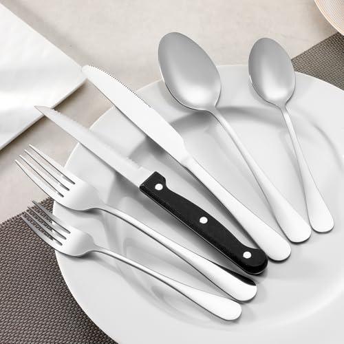 WISKEMA 8-Piece Steak Knife Set - High-Carbon Stainless Steel