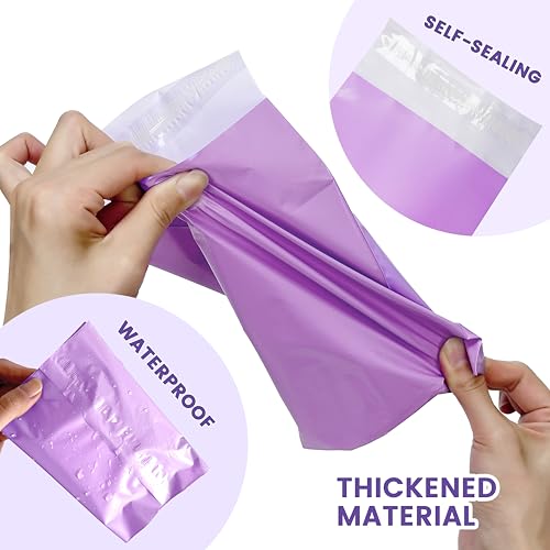 JoseHana 100 Pcs Purple Sanitary Disposal Bags, Self-Sealing Hygiene Pouches