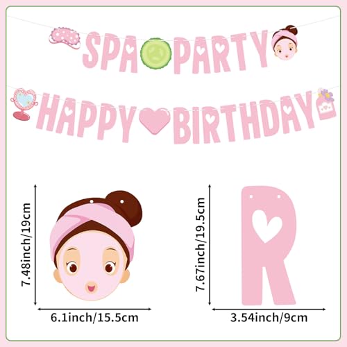 Pink Spa Birthday Banner - Spa Party Decorations for Girls