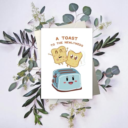 Funny Wedding Card 'A Toast to the Newlyweds' - 5.9x8.3in