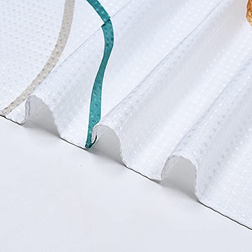 Yeele 71x71-Inch Boho Botanical Shower Curtain, Heavy-Duty Waffle Fabric