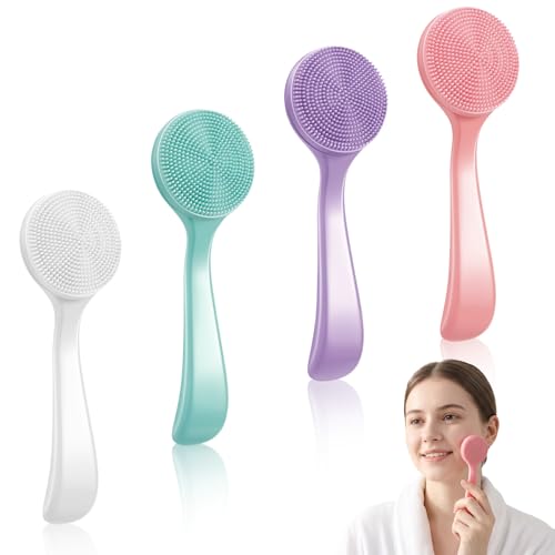 Shimmeroo 4-Piece Silicone Face Cleanser Brush Set for Deep Pore Cleansing