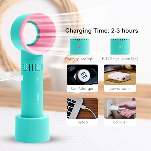 Portable Bladeless USB Rechargeable Eyelash Fan Dryer - 3 Speeds