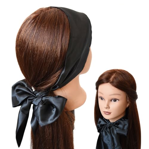 Satin Wig Grip Band and Head Wrap for Lace Frontal Wigs Black