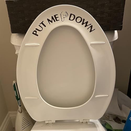 Put Me Down Toilet Lid Decals - 5 Waterproof Vinyl Stickers