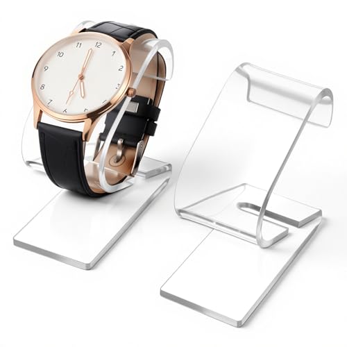 Prasacco Clear Watch Display Stand - 2 Pack Organizer for Jewelry