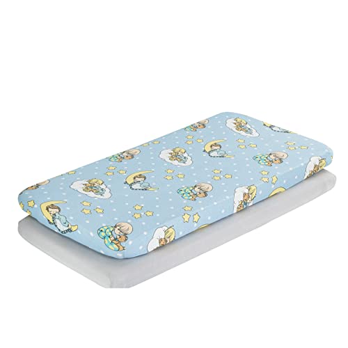 Everyday Kids 2-Pack Precious Moments Fitted Cradle Sheets, 18" x 36"