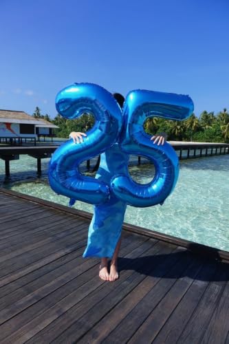 40-Inch Blue Number Balloon for 7th Birthday Decorations