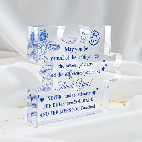 Acrylic Puzzle Plaque - Employee Appreciation Gift for Coworkers