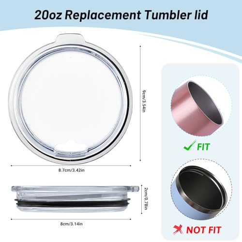 20 oz Tumbler Replacement Lids, Splash-Proof Replacement Lid, Replacement Lid for YETI Rambler, Old Style Rtic and More Travel Mugs (4 Pack