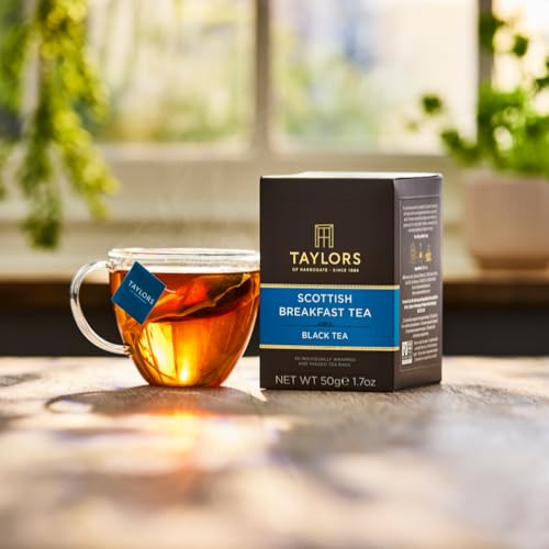 Taylors of Harrogate Scottish Breakfast Black Tea 20ct Pack of 6 - Full-Bodied, Bright Flavor