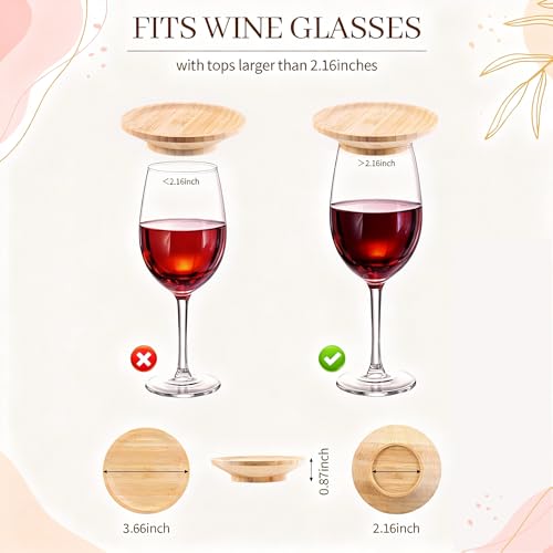 WSICSE 12 Pcs Bamboo Wine Glass Charcuterie Toppers - 4 Inch