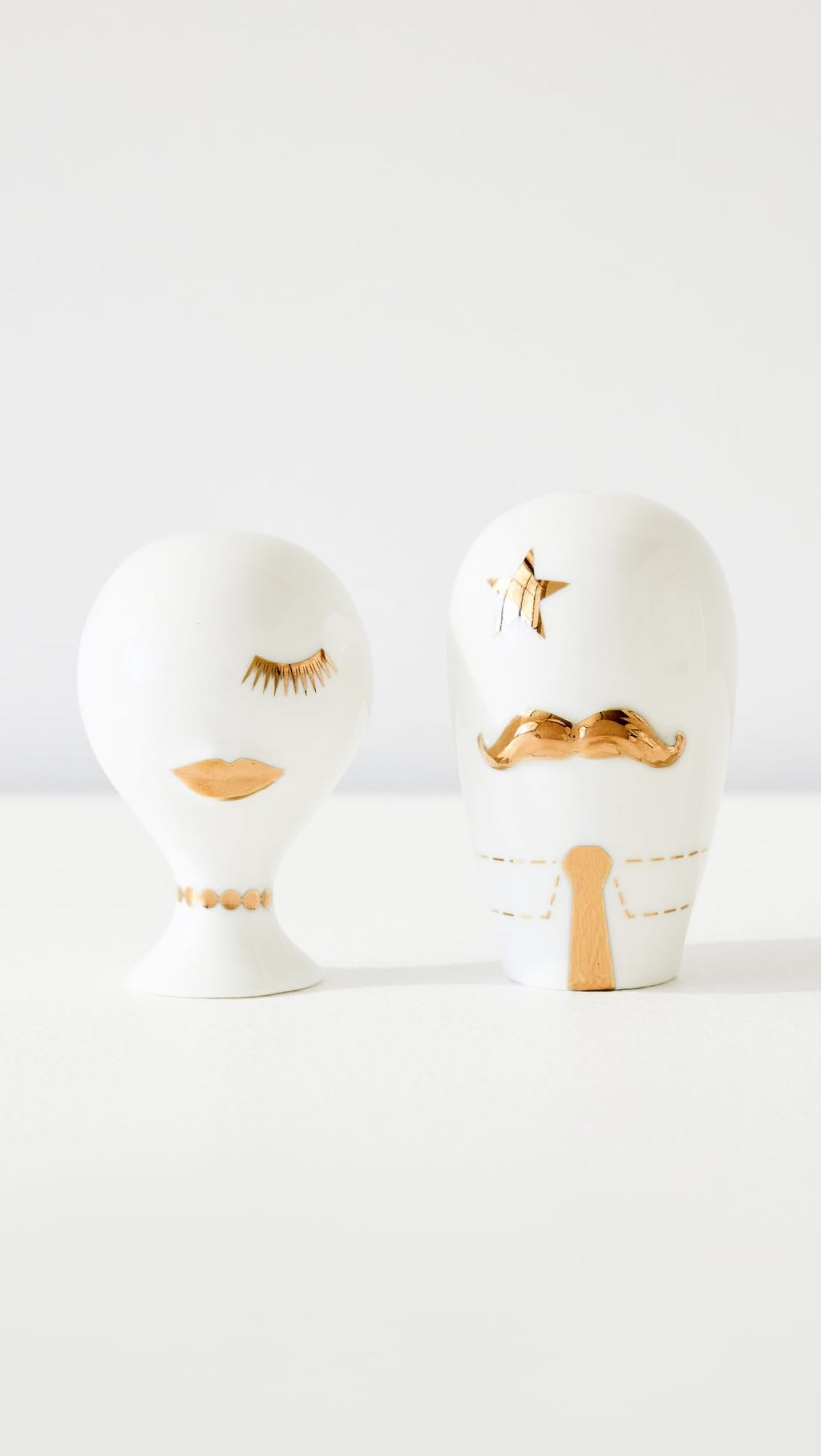 Jonathan Adler Women's Gilded Mr. and Mrs. Muse Salt and Pepper Set, Multi, One Size