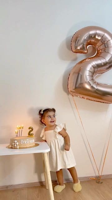 Rose Gold 40-Inch Number Balloons - Perfect for 2nd, 12th, 21st Birthday Celebrations & Events