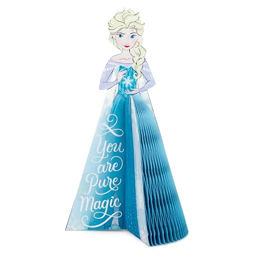Hallmark Disney Frozen Elsa 3D Pop Up Birthday Card, Blue Honeycomb Design