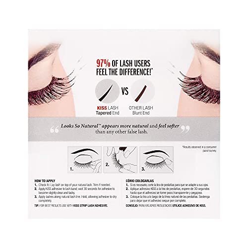 KISS Looks So Natural False Eyelashes - Style Shy, Lightweight & Reusable