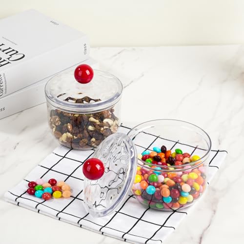30 Oz Clear Plastic Candy Jars with Lids - Airtight Storage Containers