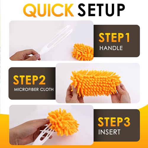REDONES Reusable Duster Refills for Swiffer - 4 Pack Microfiber