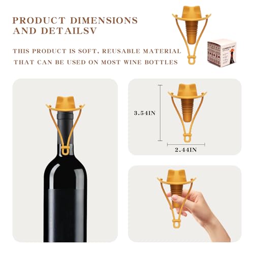 Lestp Cowboy Hat Wine Stopper - Cute Silicone Bottle Preserver