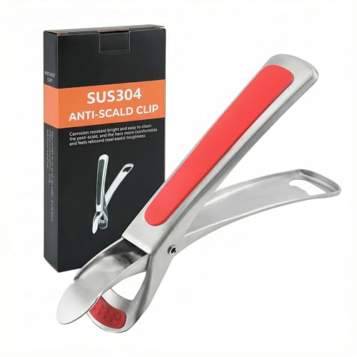 Stainless Steel Hot Plate Gripper Tongs with Non-Slip Pad