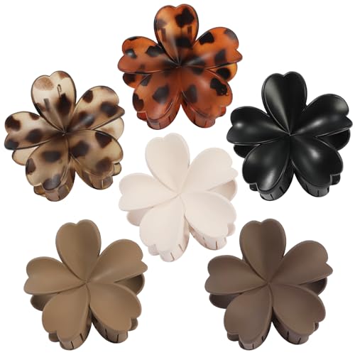 SMKSL 6 Pcs Flower Hair Claw Clips Hawaiian Floral Non-Slip Hair Accessories