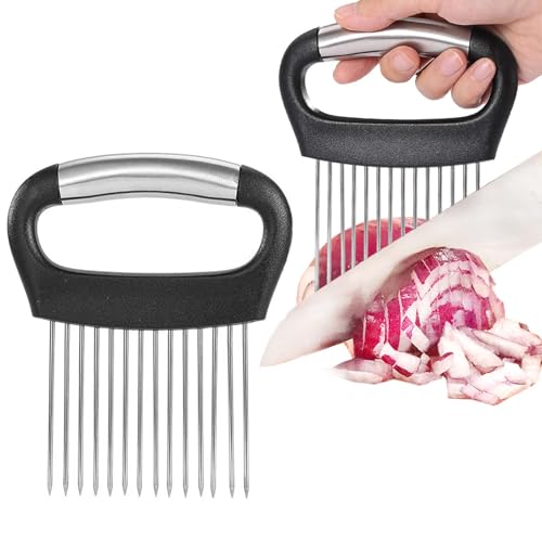 JAYVAR Stainless Steel Onion Holder & Slicer Tool