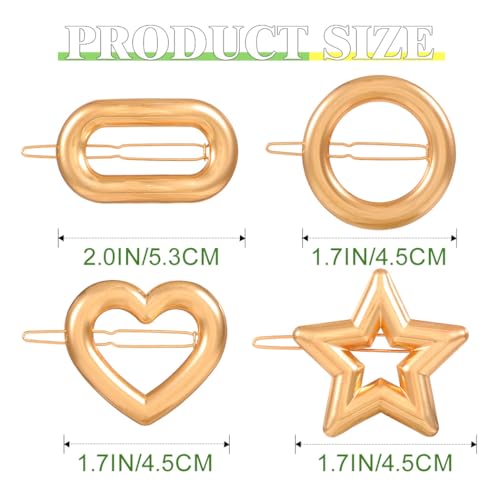 JONKY Gold Geometric Metal Hair Barrettes - 4 Piece Minimalist Set