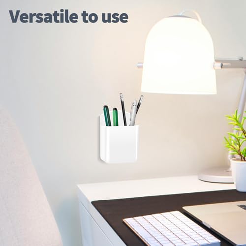 Wall Mount Remote Control Holder - Adhesive Storage Organizer, White (2 Pack)