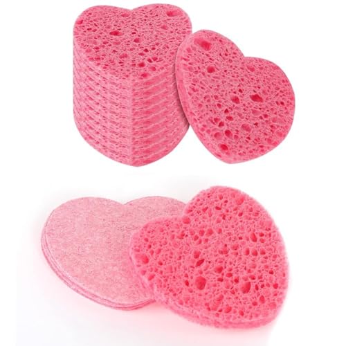 Compressed Facial Sponges 10 Pack - 100% Natural Cellulose Exfoliating Face Sponges for Makeup Removal and Cleansing