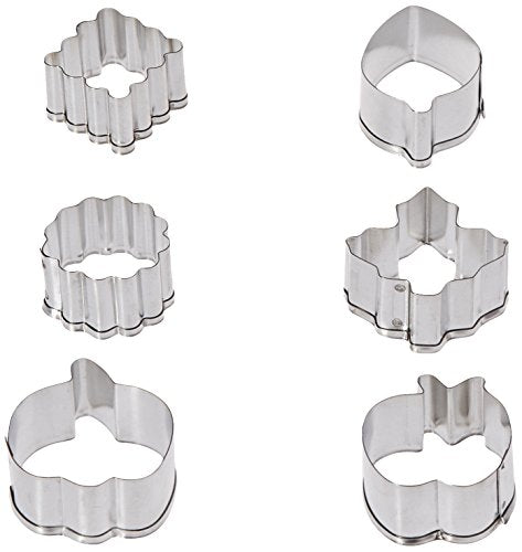 6-Piece Fall Pie Cutters Set with Decorative Shapes