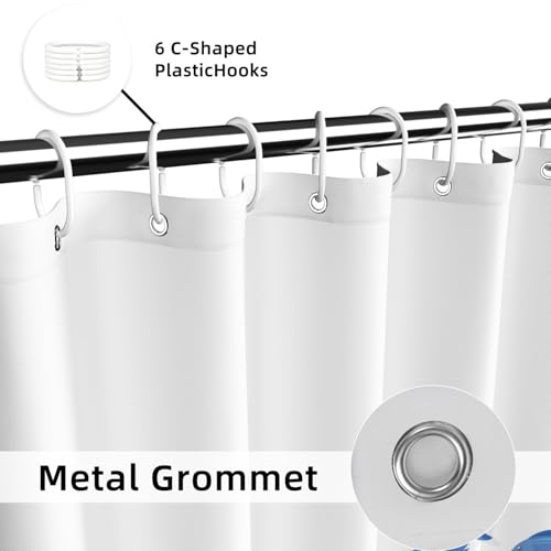 Yeele Minimalist School of Fish Shower Curtain, 36x72 Inch Waterproof Blue
