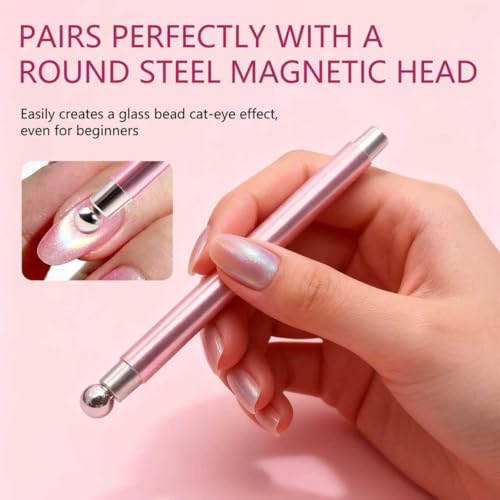 NIQZOPA 3-in-1 Cat Eye Magnet Nail Art Tool - Double-Head Strong Magnetic Pen for Gel Polish
