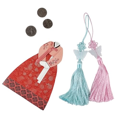 Jade Butterfly Norigae Dark Red - Korean Traditional Tassel Bag Charm